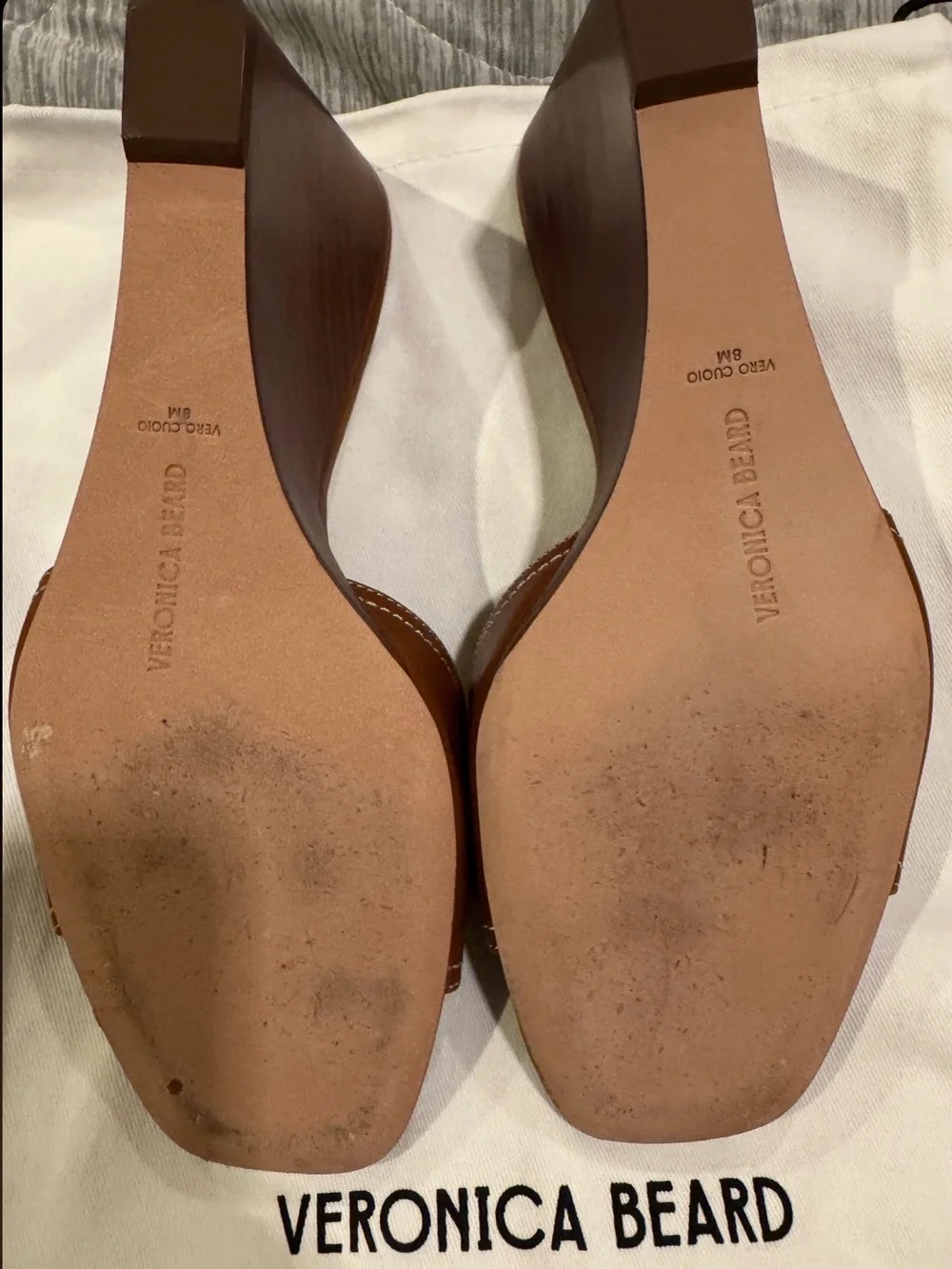 Veronica Beard Brown Ellen Wedge Sandal – Square Toe, Slip-On - Size 8